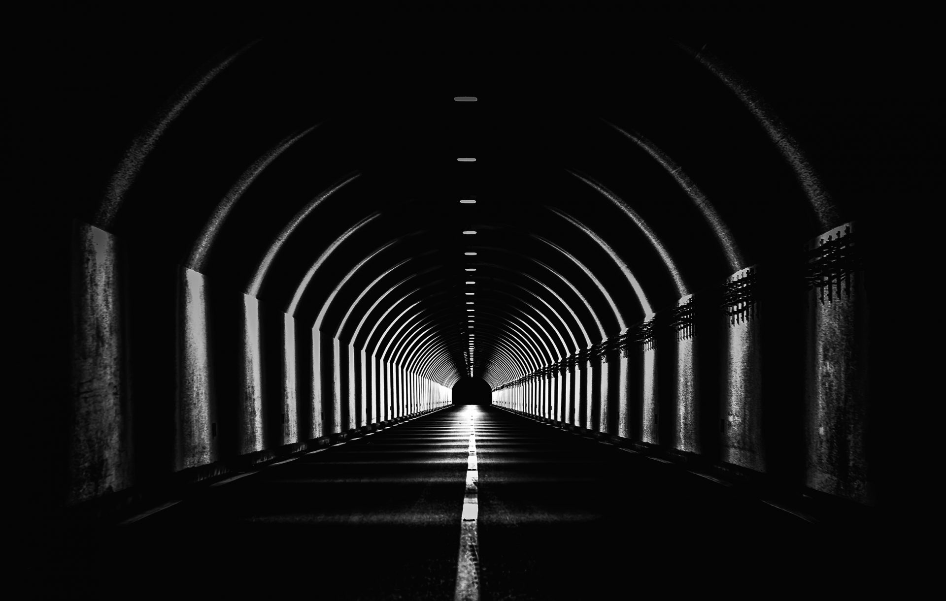 dark tunnel road