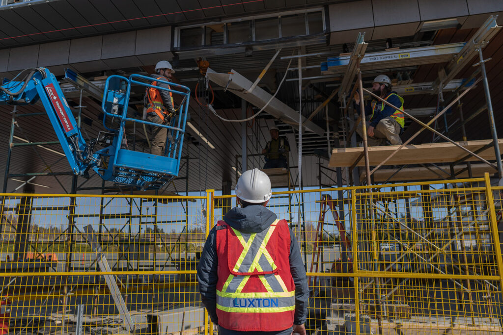 Luxton workers on bridge project site