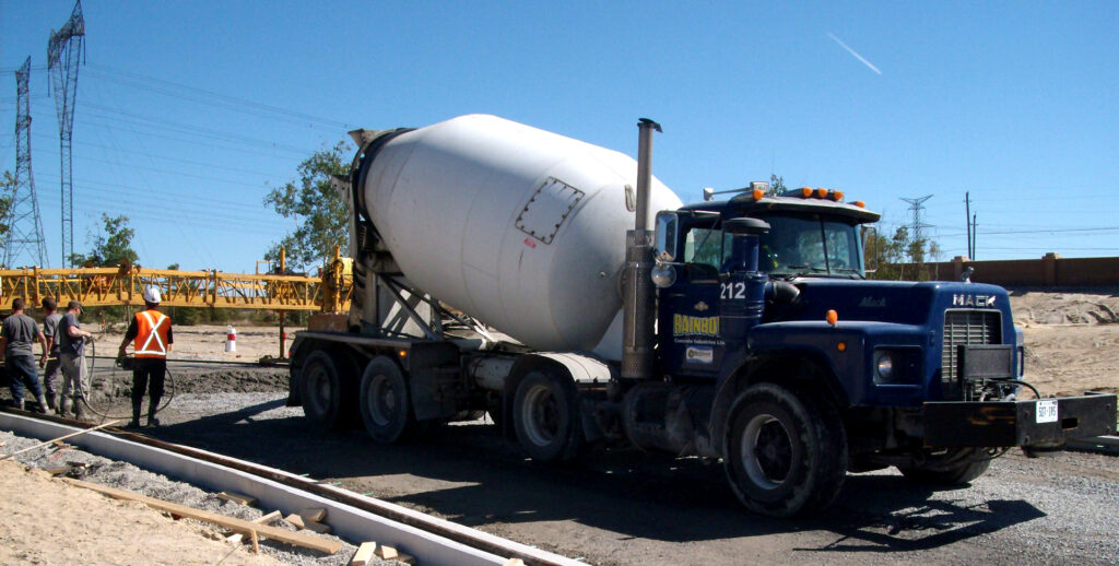 rainbow concrete truck