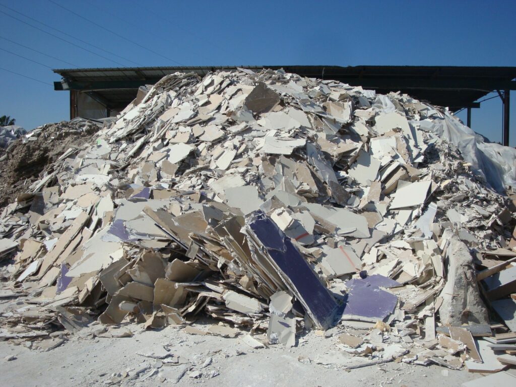pile of drywall from CDRA demolition project