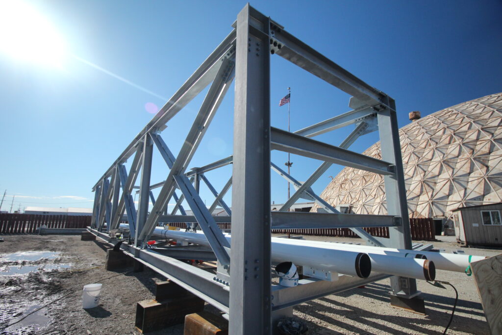 federal steel & erection co. project showcasing steel frame outdoors on sunny day