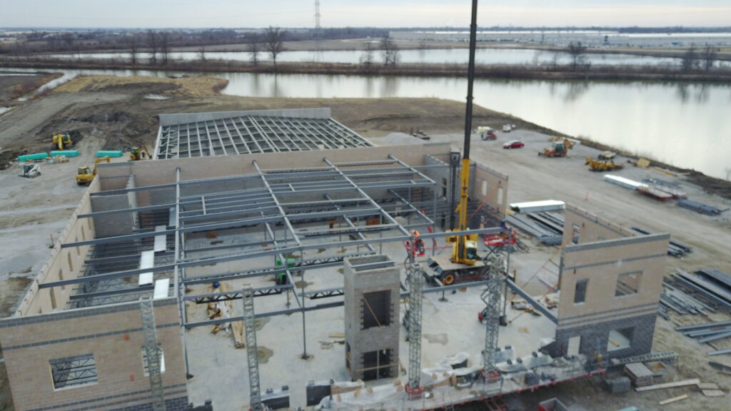 federal steel & erection co. project overhead aerial view