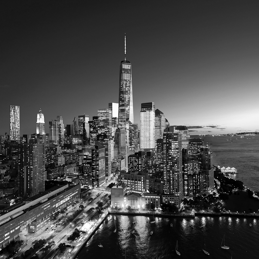 New York City sunset over manhattan