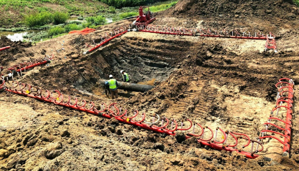 griffin team dewatering using equipment on site