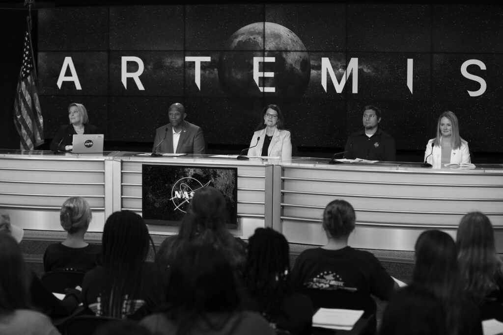 artemis media brief discussing future space exploration