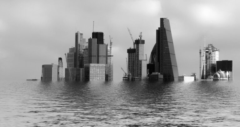 city half underwater concept