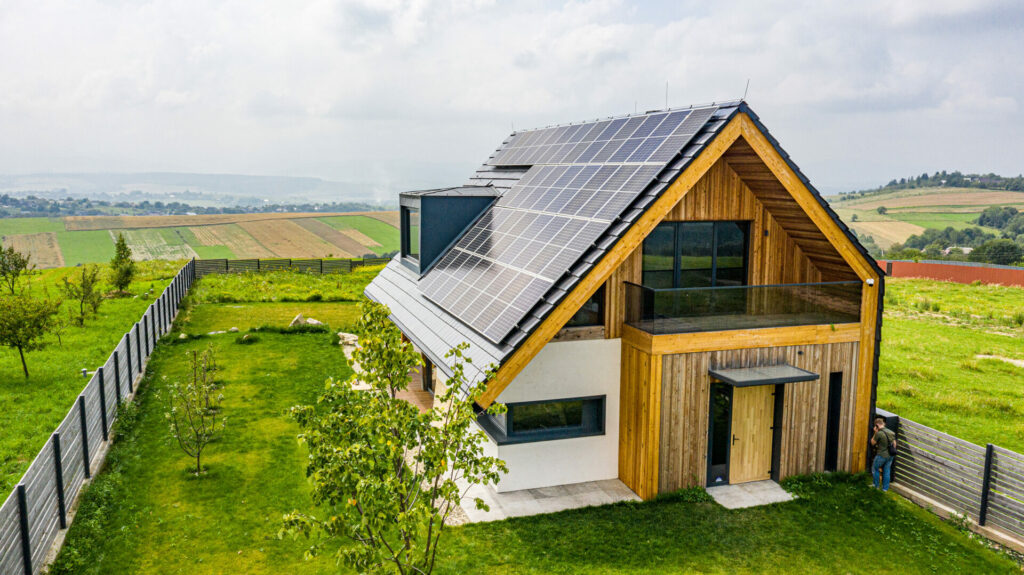 house with solar panels