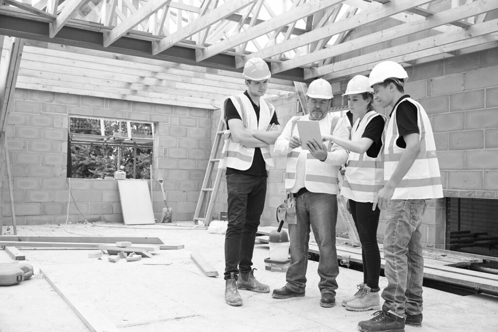 gen z interns on construction site