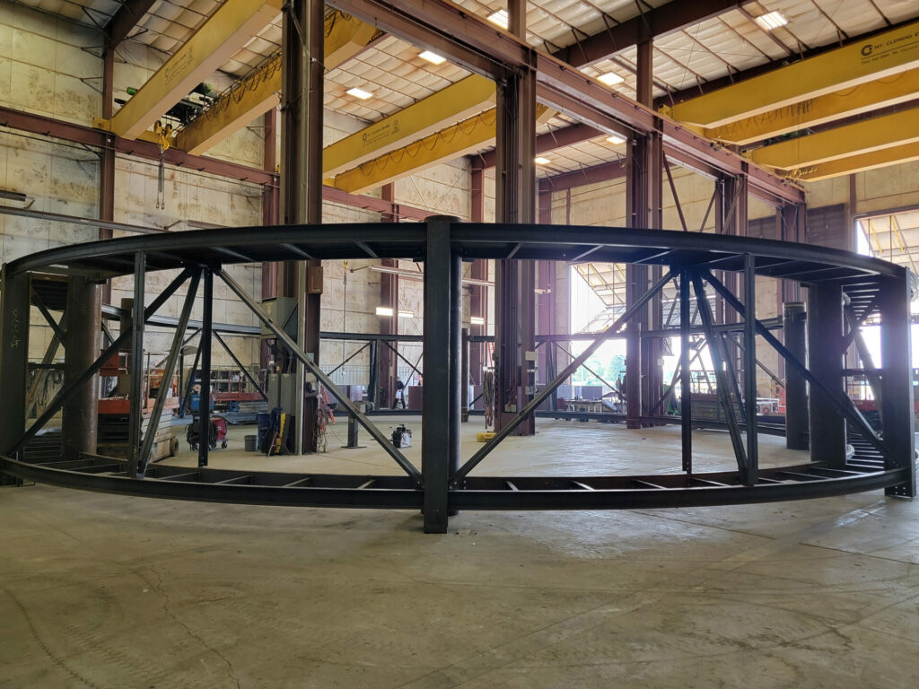 large steel project inside MIW workshop
