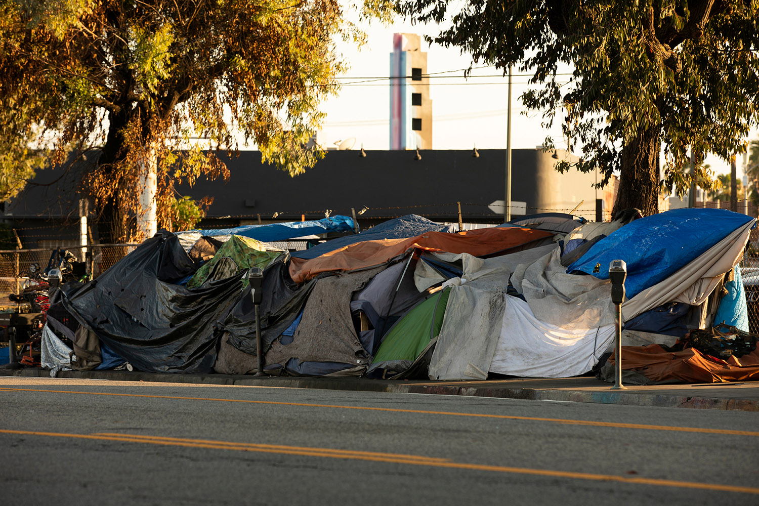 homeless tent site