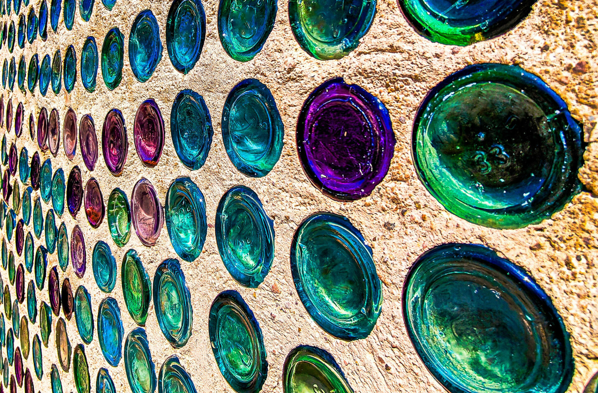 upcycled glass wall