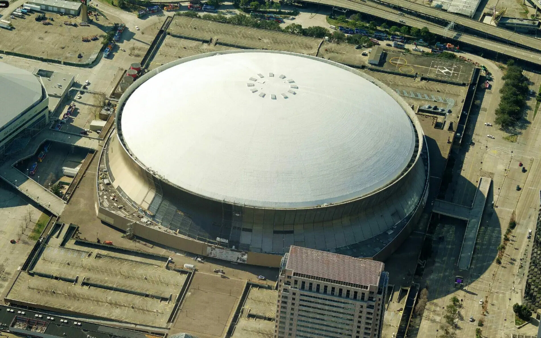 superdome new orleans aerial view by IRC
