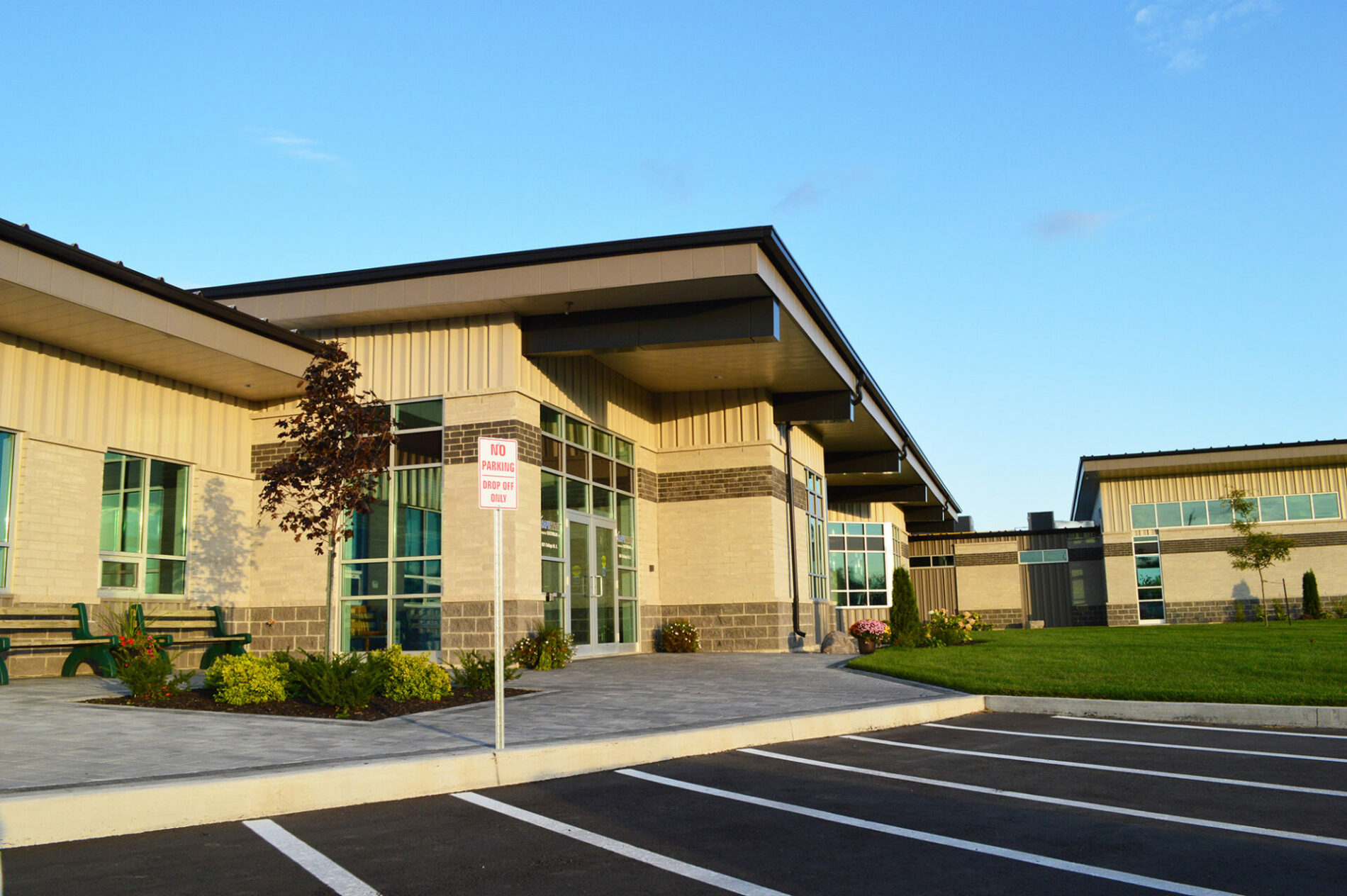 An image of a building with blue skies in the background.