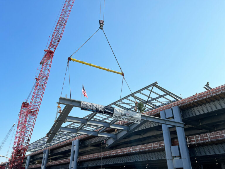 A photo of a steel construction site.