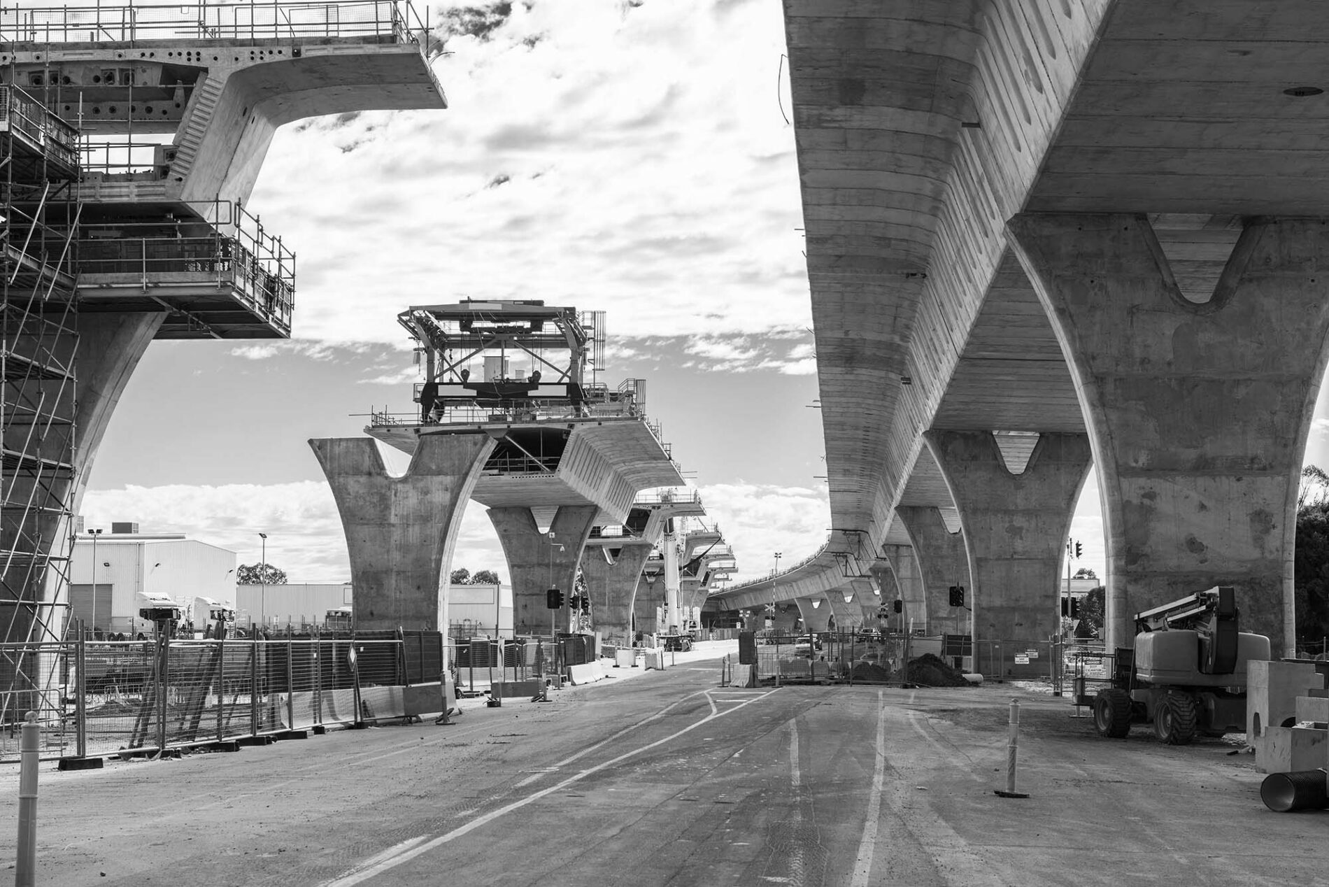 road currently under construction at several levels to increase traffic